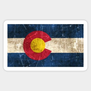 Vintage Aged and Scratched Colorado Flag Sticker